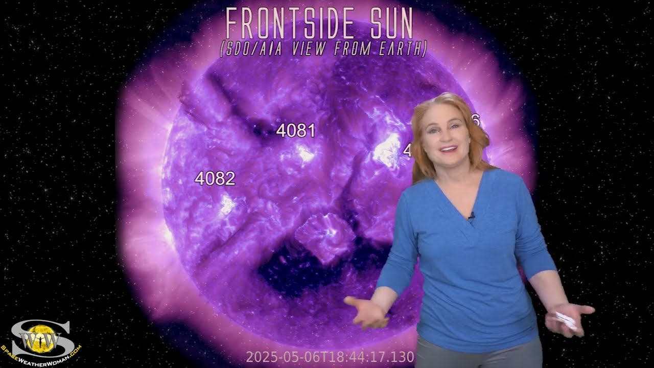 Solar Storm Eye Candy, Glancing Blows, & a Farside Region Grows | Space Weather Spotlight 8 May 2025 - YouTube
