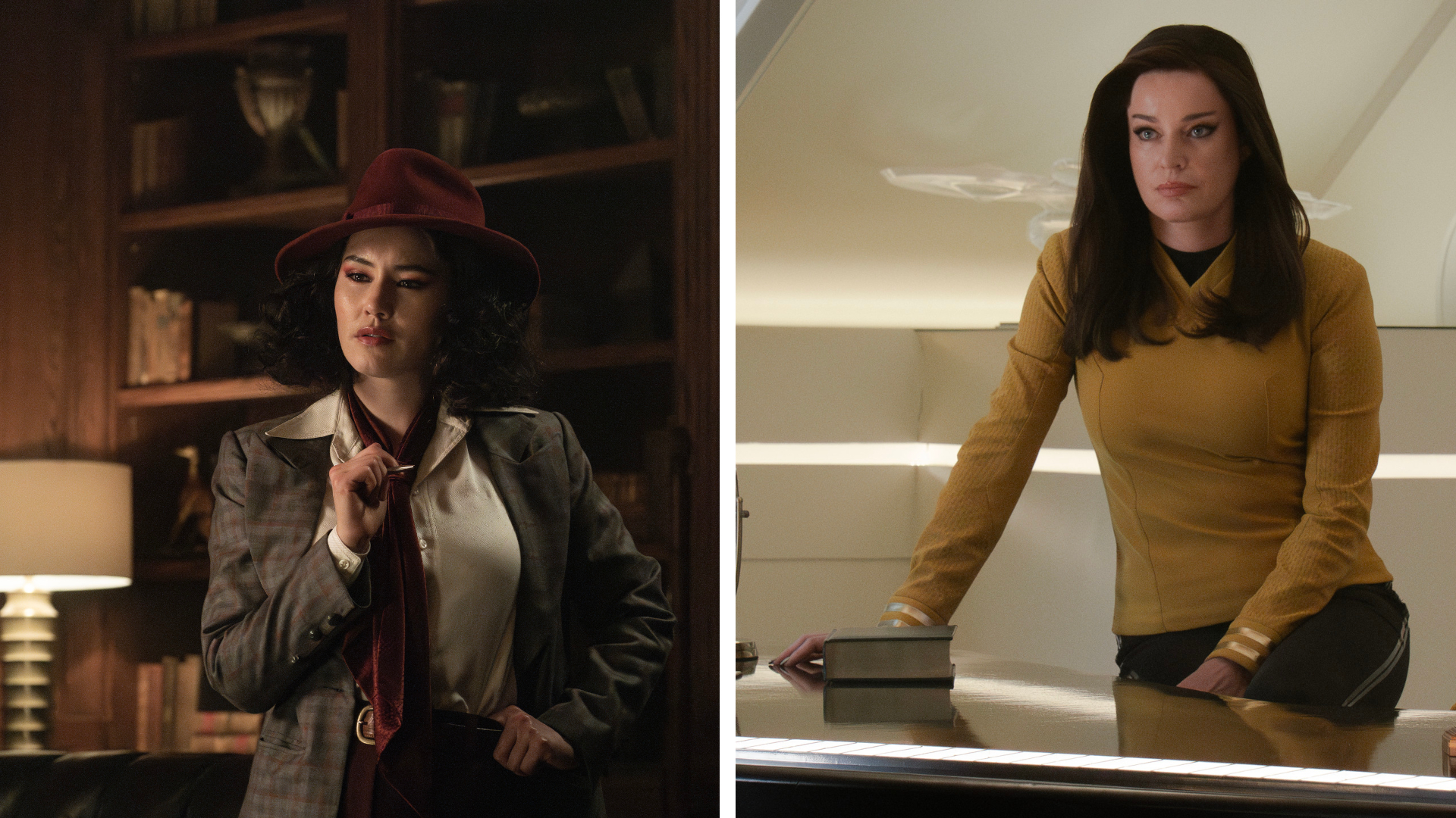 Rebecca Romijn and Christina Chong as Una and La&#039;an in Star Trek: Strange New Worlds
